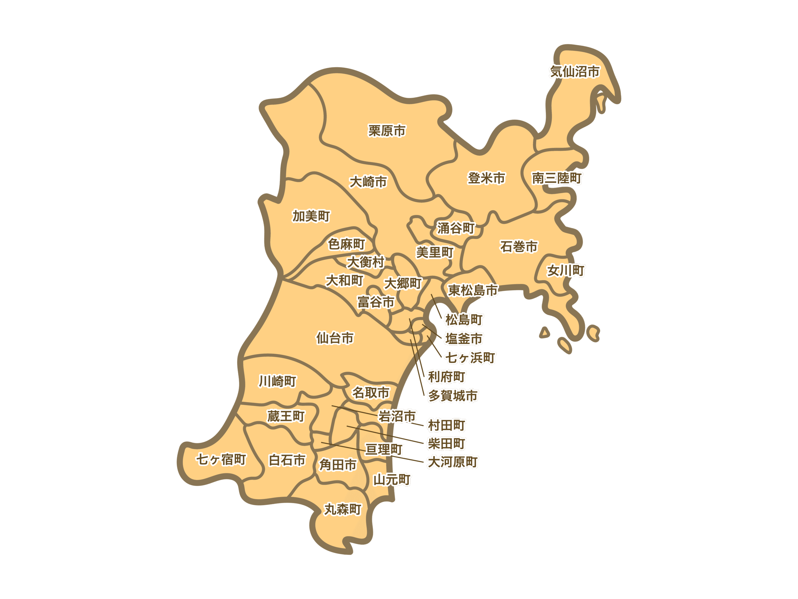 宮城県全域対応マップ